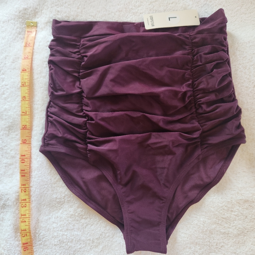 EMPETUA high-waisted swim bottoms, size L